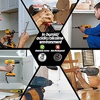 Vista 25 de QISHENG Black Head 100 PCS #4x1/4(0.25 pulgadas) Tornillos Phillips para Madera de Cabeza Redonda de Acero Inoxidable, Tornillo de Acero Inoxidable