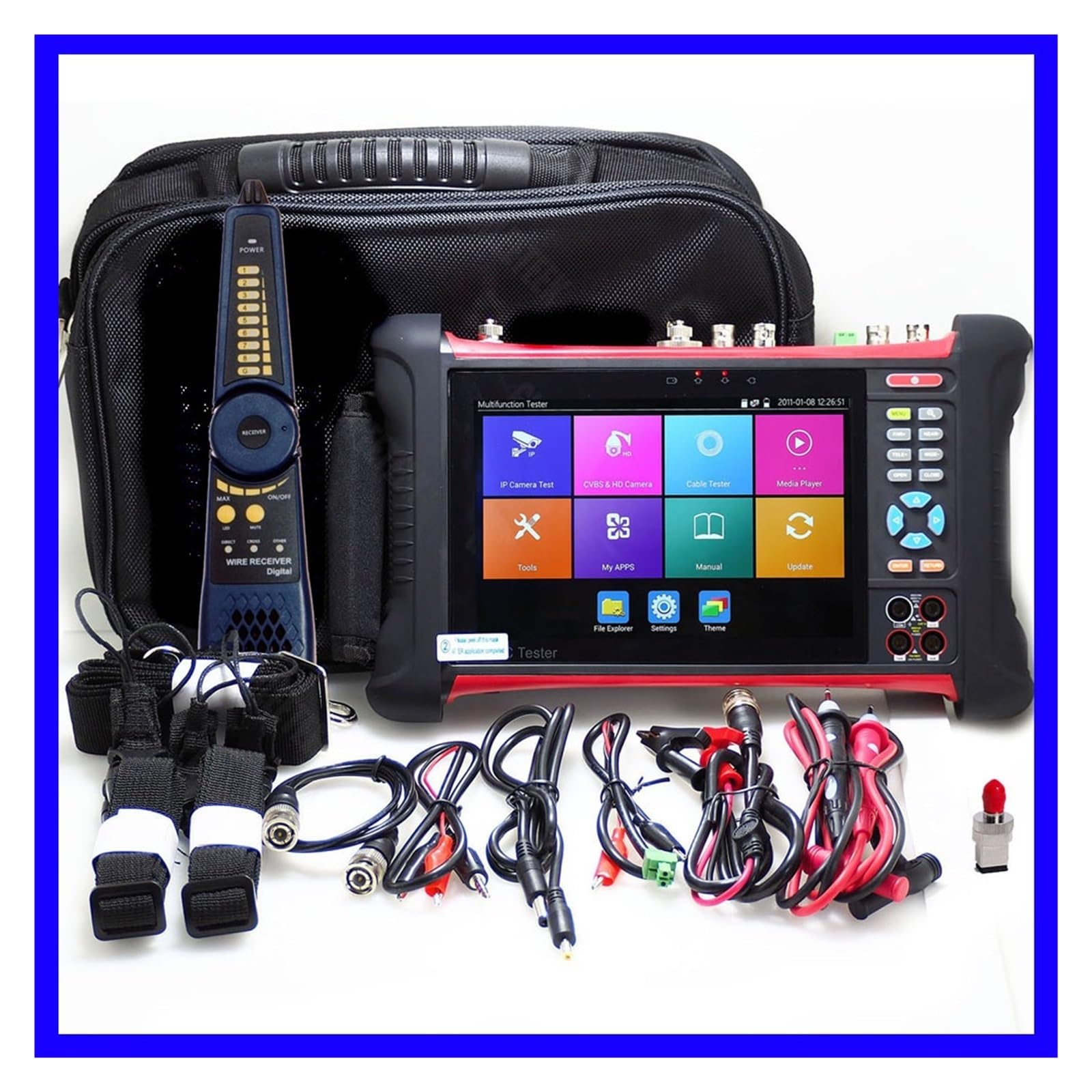 Supporto per tester CCTV per telecamera IP CCTV Tester Monitor IPC Tester POE 8MP TVI CVI SDI CVBS IP AHD Tester For Telecamera Monitor Con UTP TDR H.265(X7 ADH)