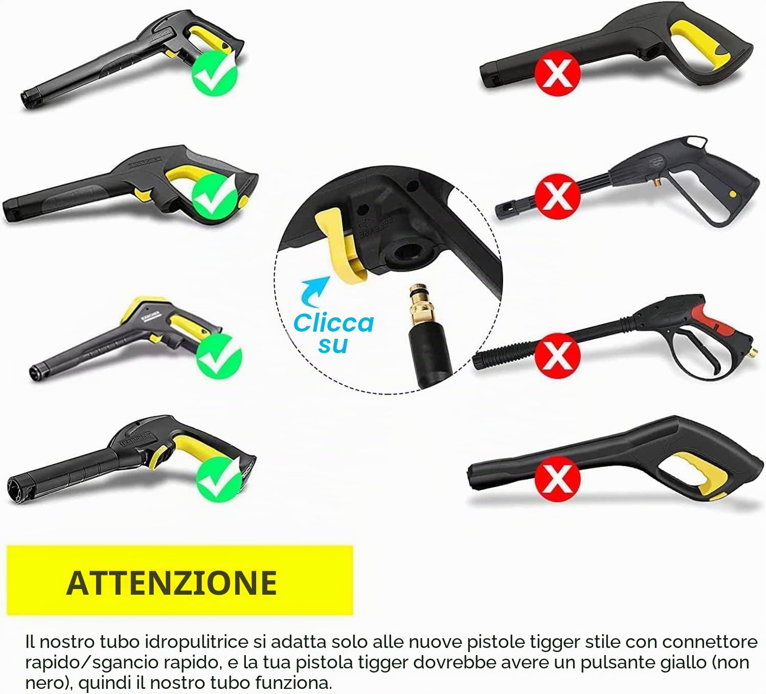 YUET 5M Tubo Flessibile ad alta Pressione per Kärcher K2 K3 K3 K4 K5 K6 K6 K7 idropulitrici,180Bar Quick Connect con Raccordi 60°C per Karcher Idropulitrice,Tubo di Ricambio