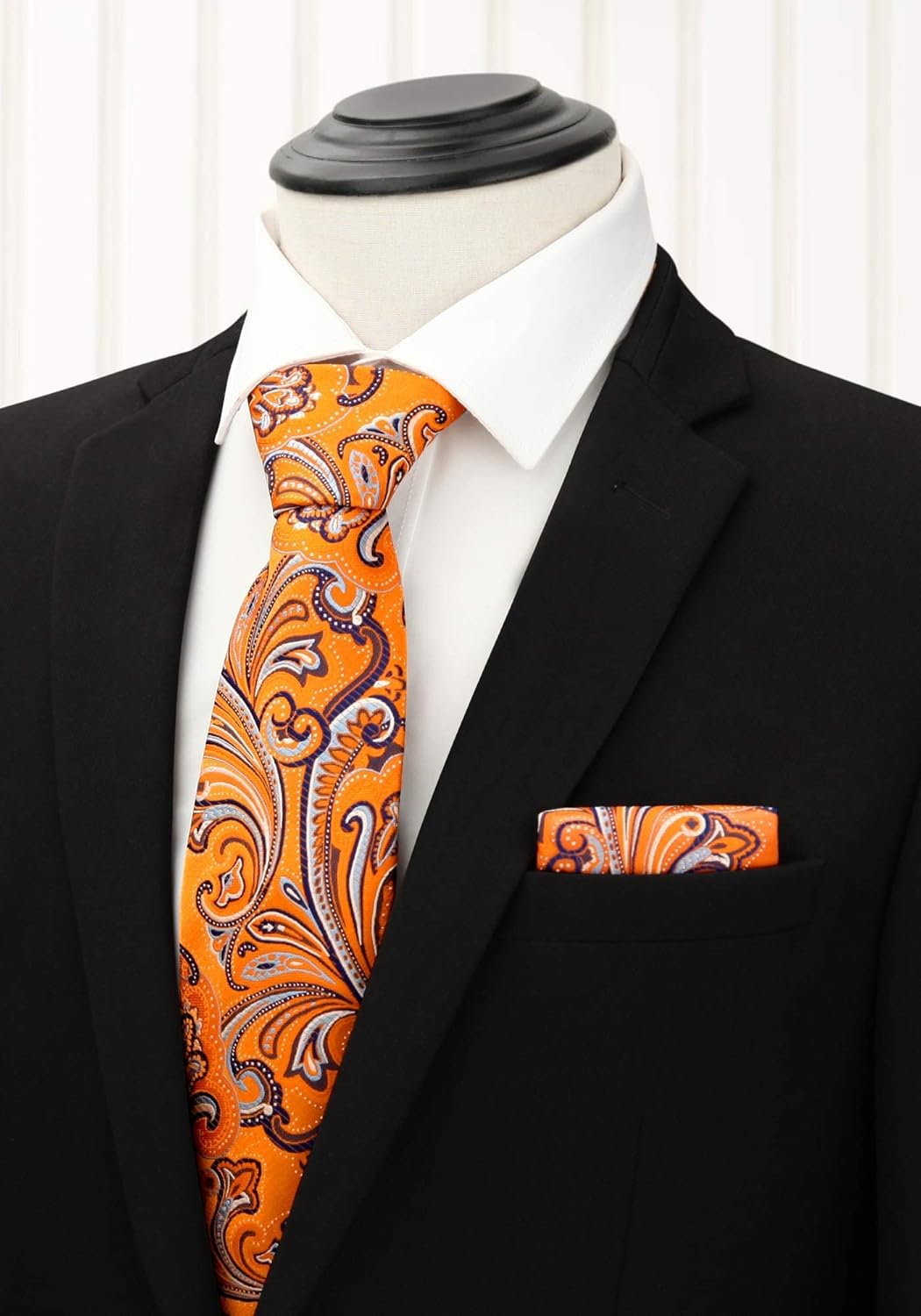 HISDERN Mens Ties Set 5PCS Collection Tie with Pocket Sqaure Formal Business Necktie Present Box Neckties Set for Men - Image 2