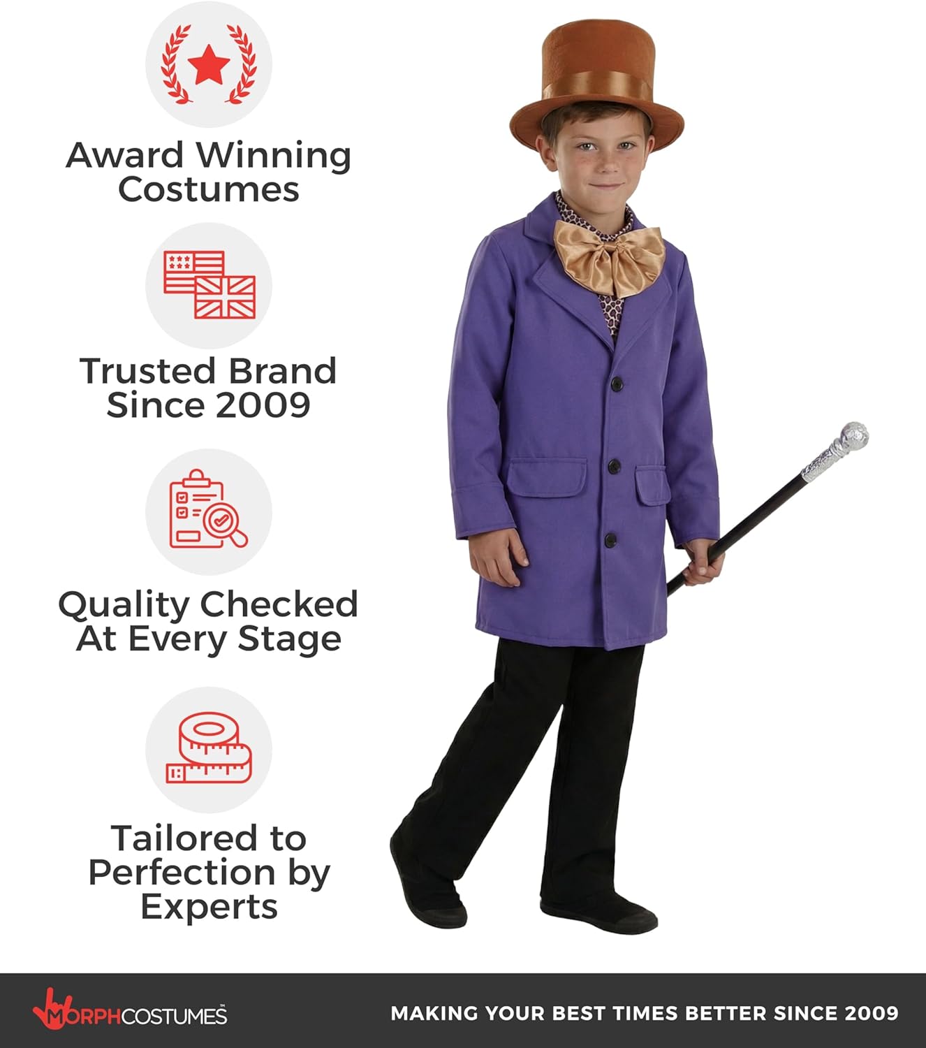 fun shack Chocolate Factory Owner Costume Kids, Chocolate Factory Worker Costume, Book Characters Costumes for Kids