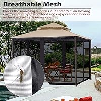 Vista 5 de Yescom Cortina de malla de repuesto universal para pared lateral con cremallera para carpa de 10 x 10 pies