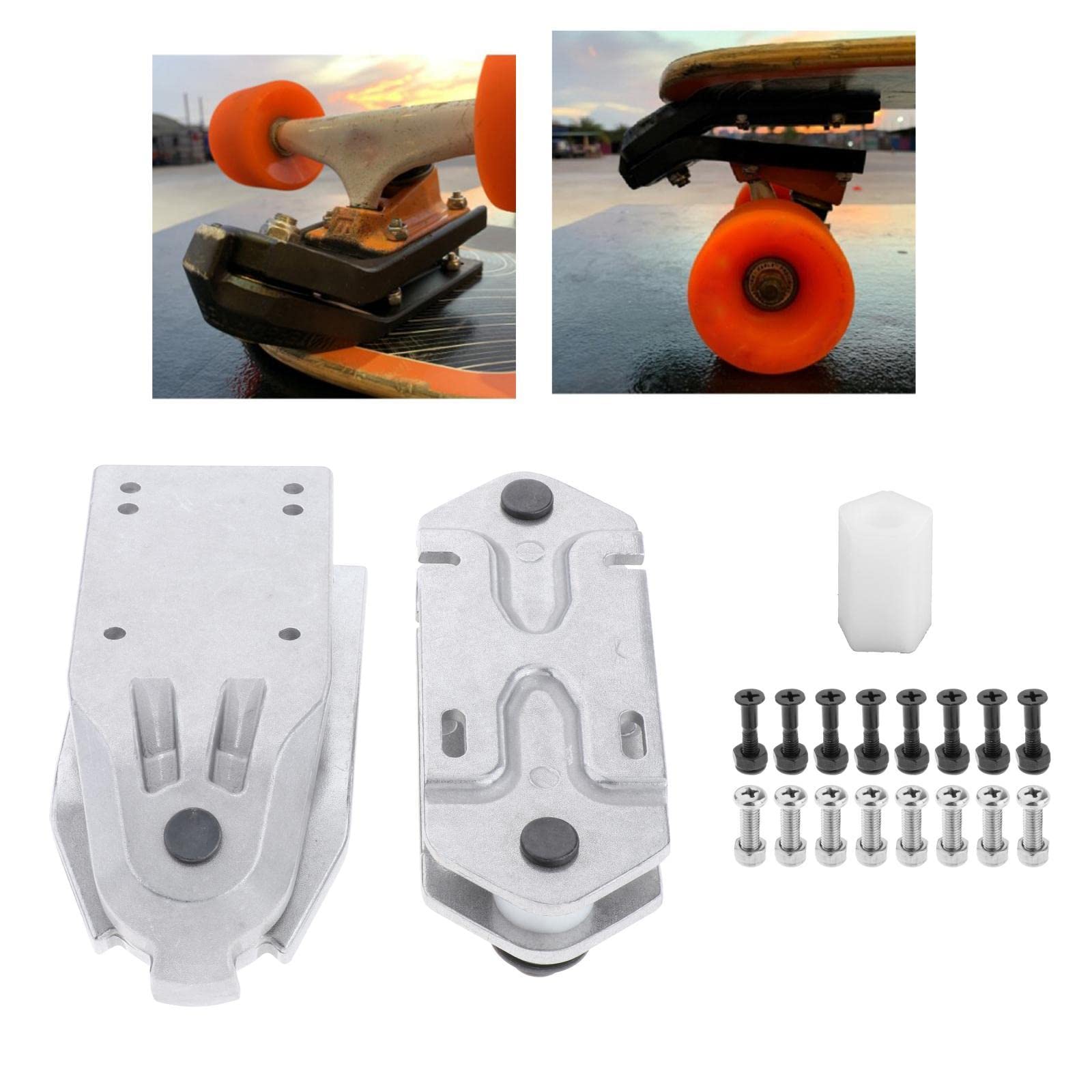 F Fityle Surf Skate Trucks 6,25" High Performance Surfboard Skateboard Surf and Rail Adapter Longboard Cruise Cross Training Tool Decks Teile - Weiß