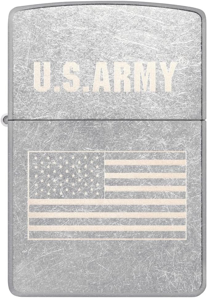 Custom Personalized ZIPPO Classic US Army Windproof Oil Lighter Engraving Christmas, Halloween & Valentines Day Gift (Brush Chrome)