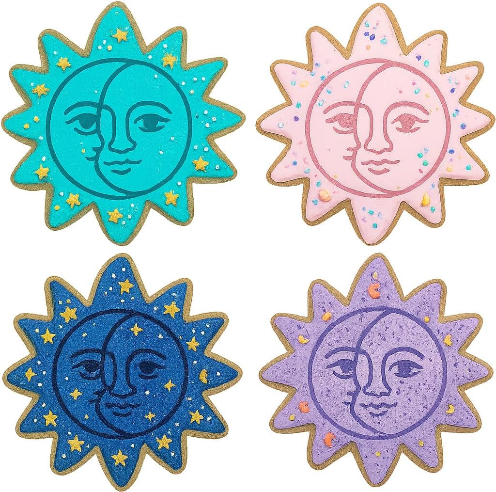 Mighty Gadget Celestial Sun and Moon Cookie Cutter & Stamp - 4x4" Heavenly Design for Lunar Celebrations (Random Color) image 5