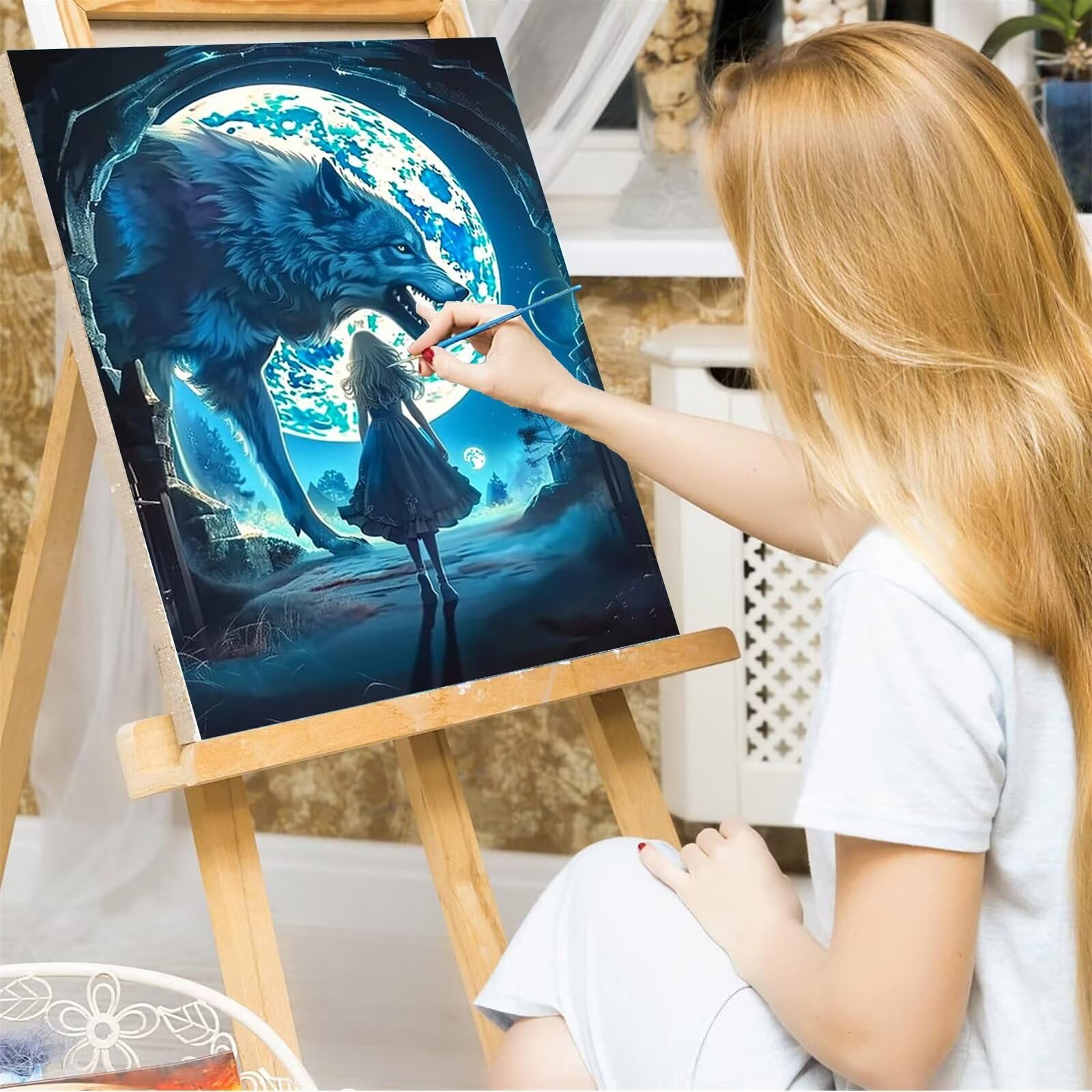Peepezo Paint By Numbers – Kit Dipingere Con I Numeri "Benedizioni" Per Adulti, Tela 30x40 Cm Con Colorici Acrilici E Pennelli, Hobby Creativo Fai Da Te - 3