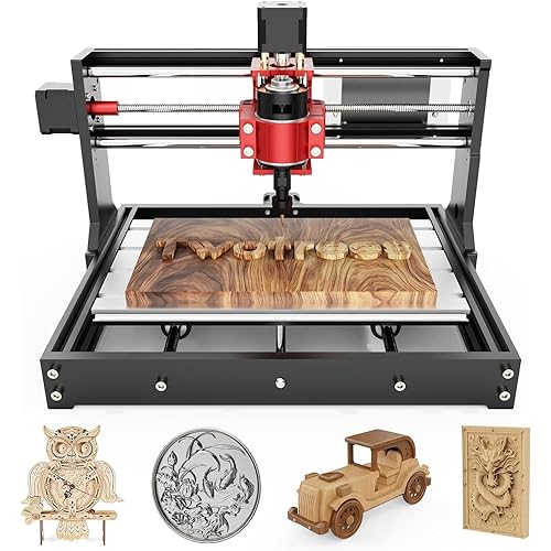 Twotrees TTC 3018 Pro CNC Router Machine,Desktop CNC Engraving Machine Upgraded 3-Axis Engraving All-Metal Milling Machine for Wood Acrylic MDF Nylon,300mmX180mmX40mm Working Area