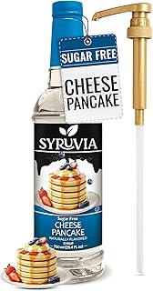Syruvia Sugar Free Coffee Syrup, Cheese Pancake Flavored Syrup for Drinks, Lattes and Desserts – 25.4 fl oz, With Pump