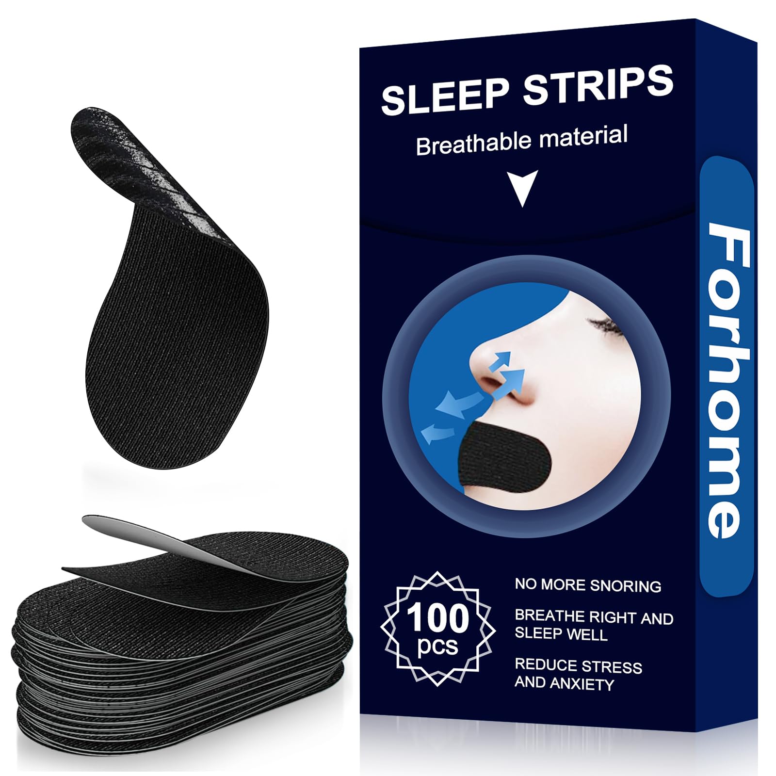 100 Pezzi Anti Russare Mouth Tape for Sleeping,Nastro per la Bocca per Ddormire,Migliora Il Riposo E L'Energia Per Respirazione Corretta,Nastro la Bocca per Uomini e Donne