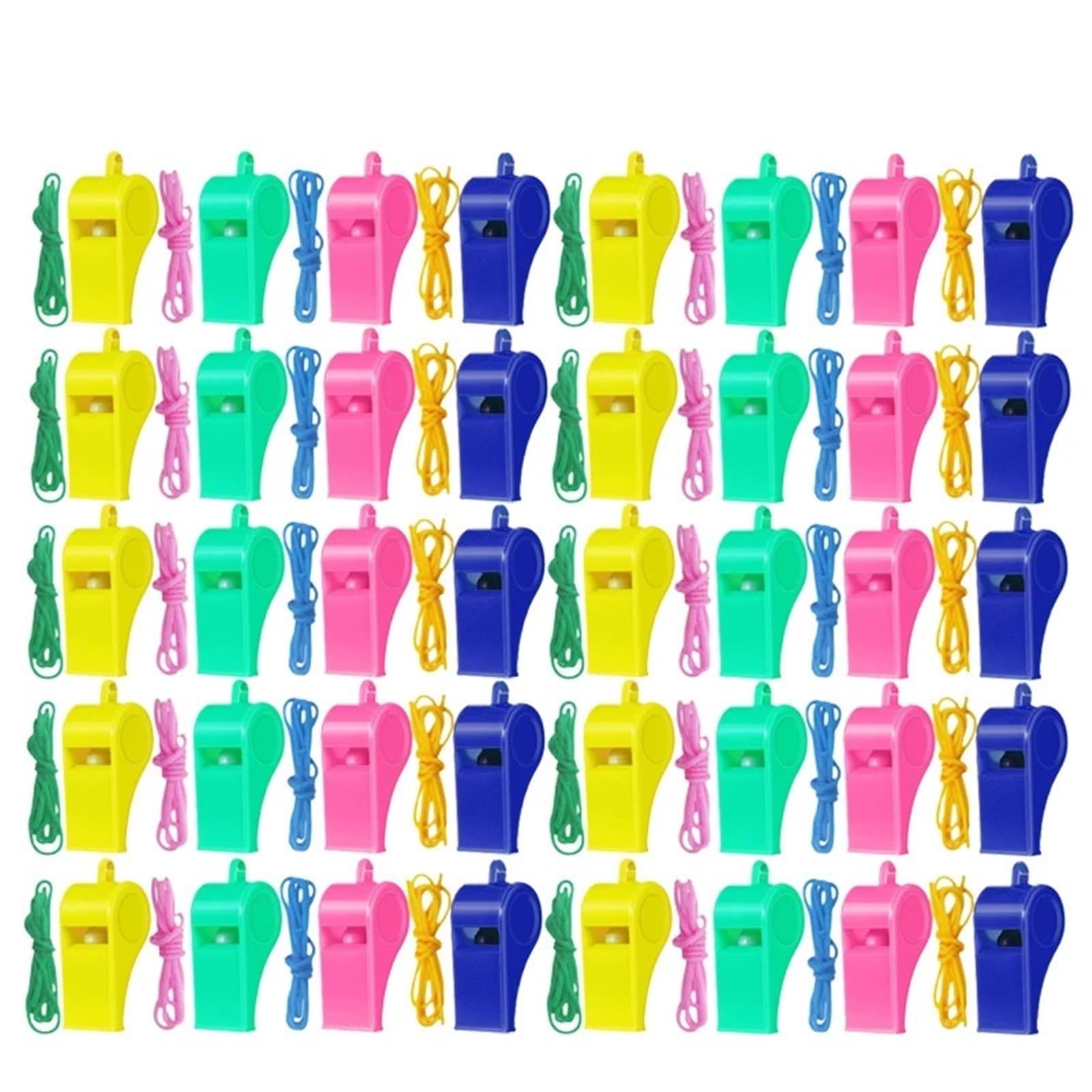 50 stücke Cheer Whistle Kunststoff Pfeife Mit Seil for Sport Wettbewerb Fußball Basketball Cheerleading Schiedsrichter Pfeifen Für Partys