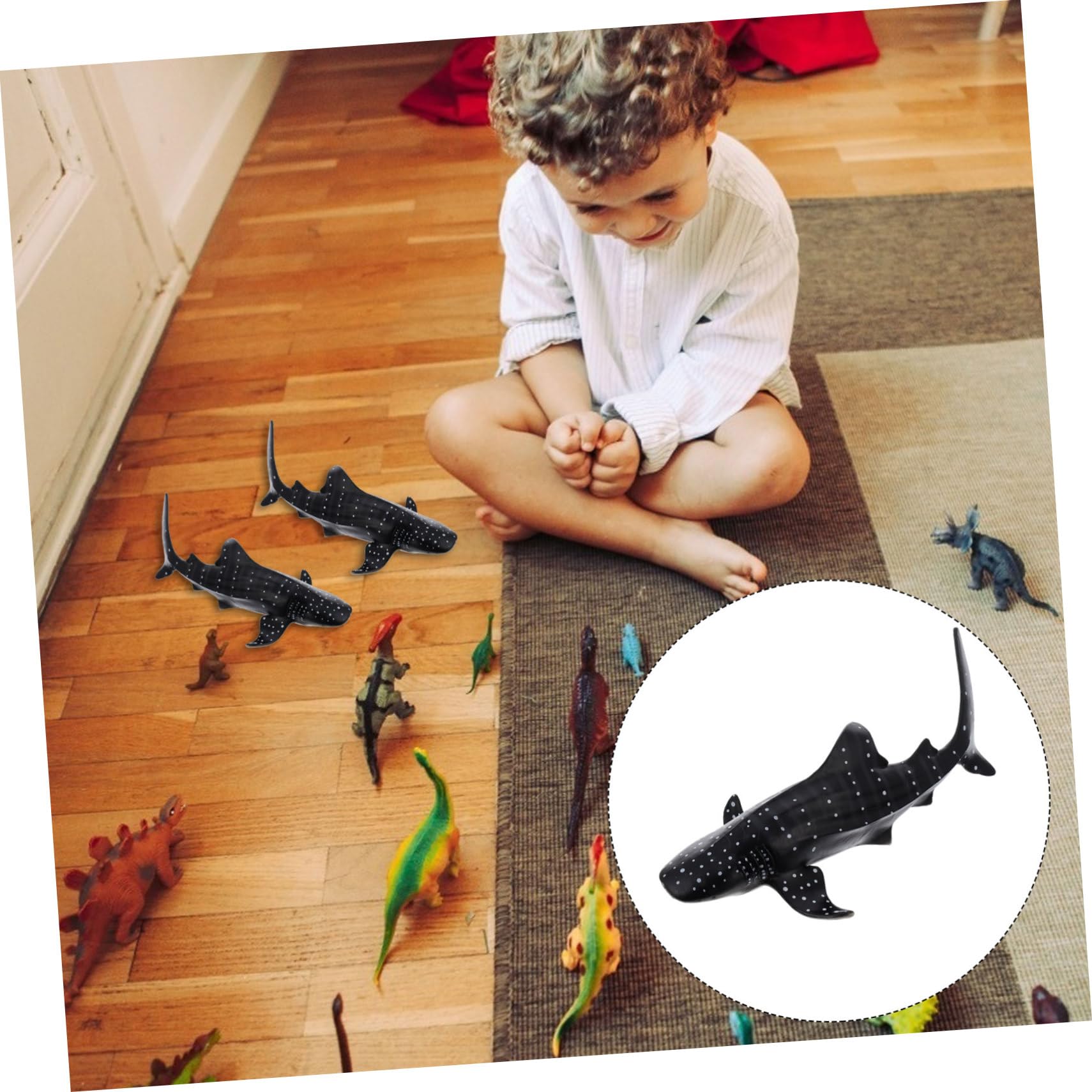 Modelo de Simulación de Tiburón Ballena Negro, Juguete Educativo Infantil