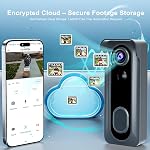 Doorbell Camera Wireless with Chime -2K HD Smart Video Doorbell AI Motion Detection, Two-Way Audio, Night Vision, Cloud Storage,Battery Powered - Works with Alexa & Google, 2.4G WiFi Only