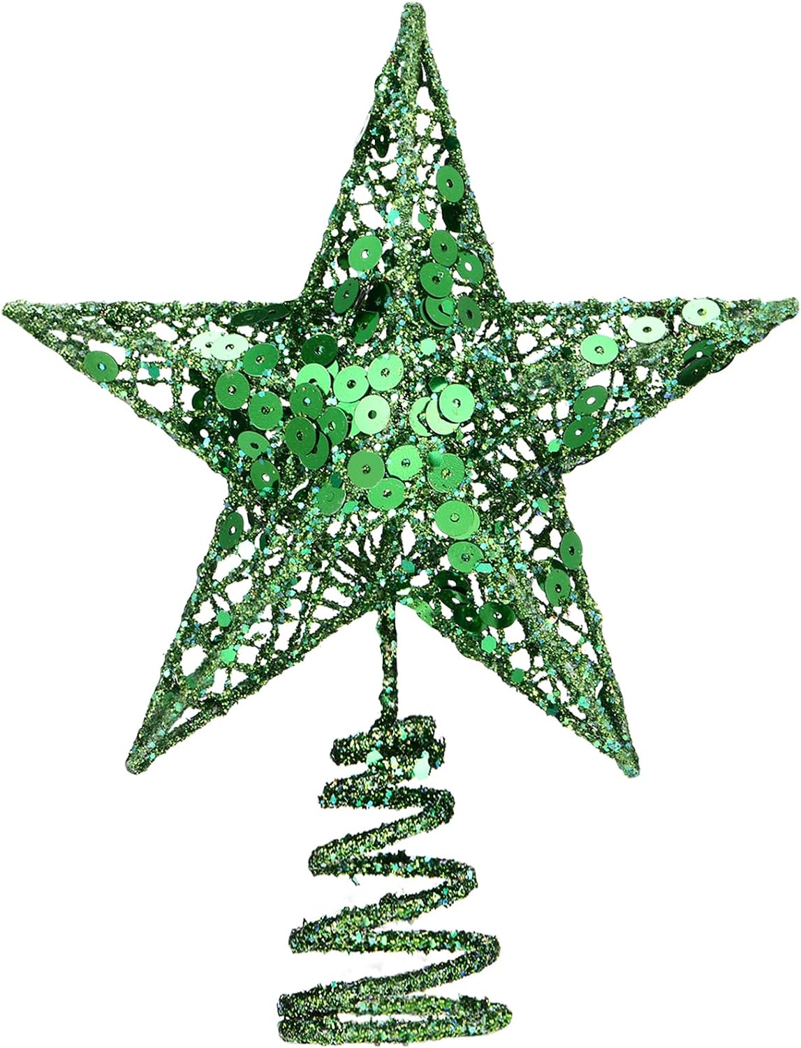 Amazon.com: Blulu Christmas Star Tree Topper 6 Inch Glittered 3D Metal ...