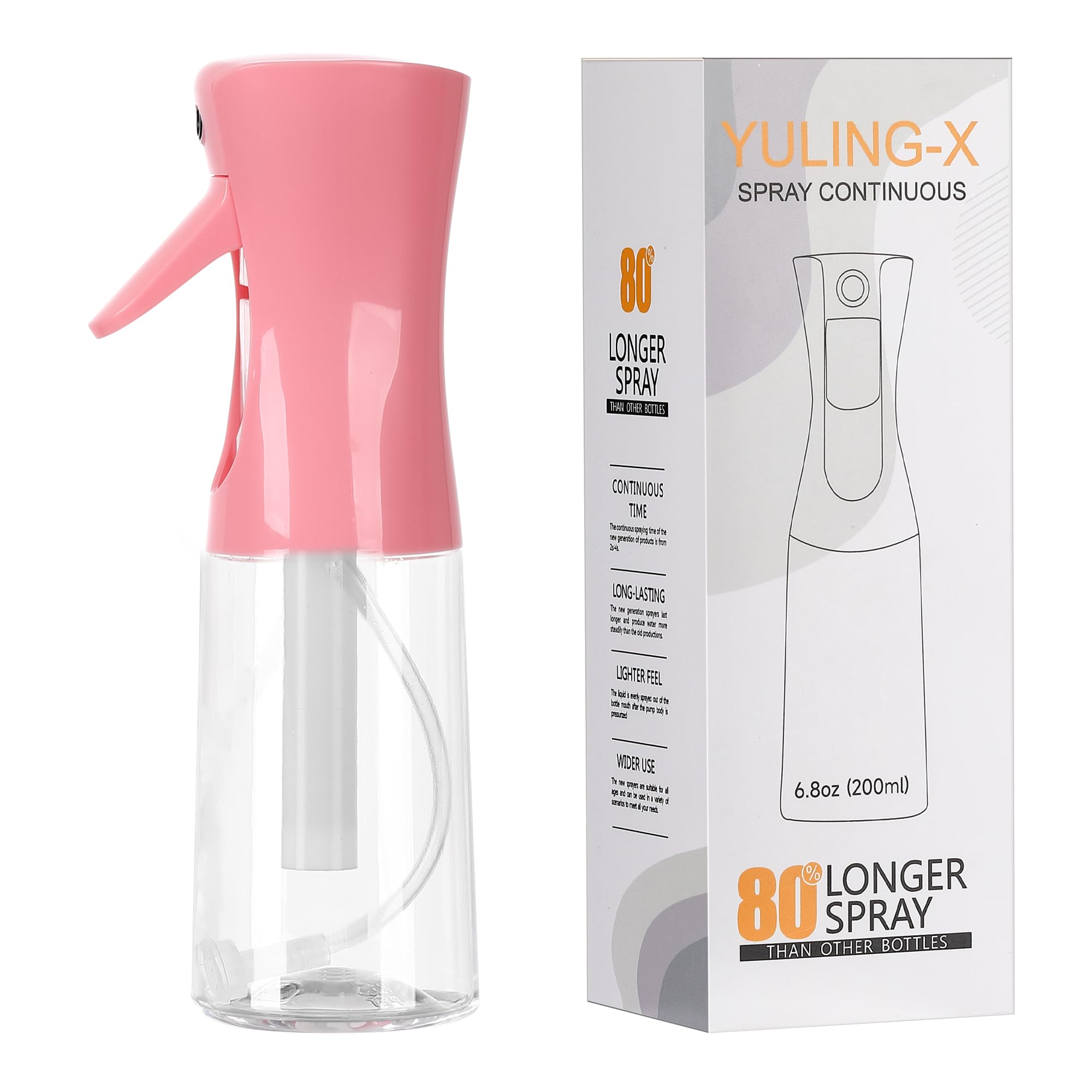 YULING-X hair spray bottle, ultra-fine spray continuous spray bottle (200ml/6.8oz), used for hair design, vegetation, cleaning and skin care - empty,
