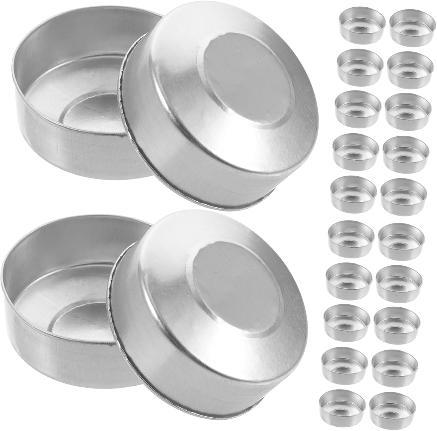 Amosfun 500Pcs Aluminum Tea Light Tins Silver Empty Containers for Candle Making for Votives and Tea Warmers Tea Light Accessory