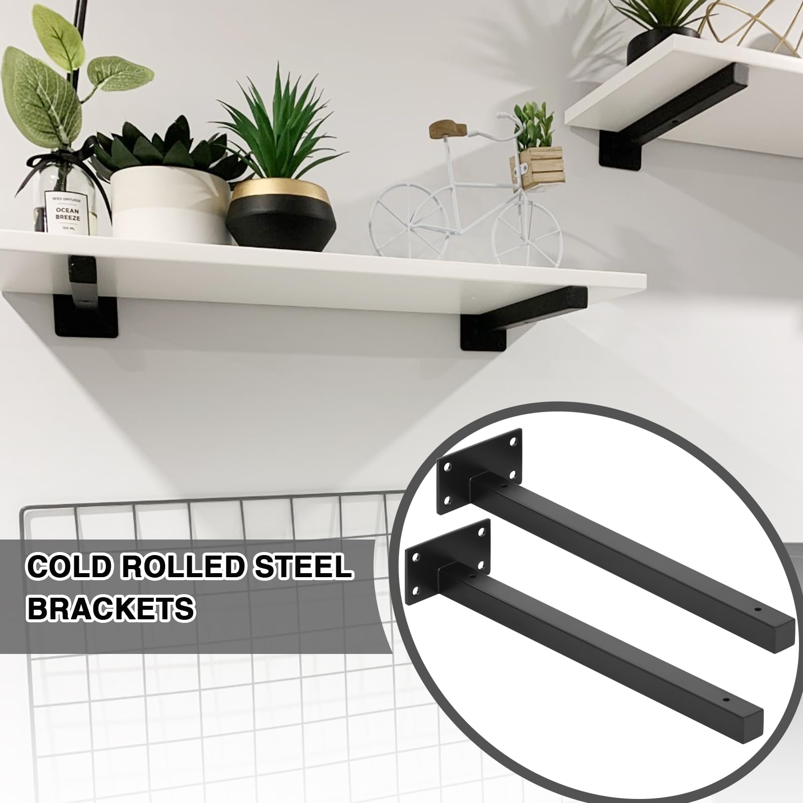 Staffe Per Mensole In Acciaio - Supporto Fino A 70 Kg, 150x200 Mm - Foto 2