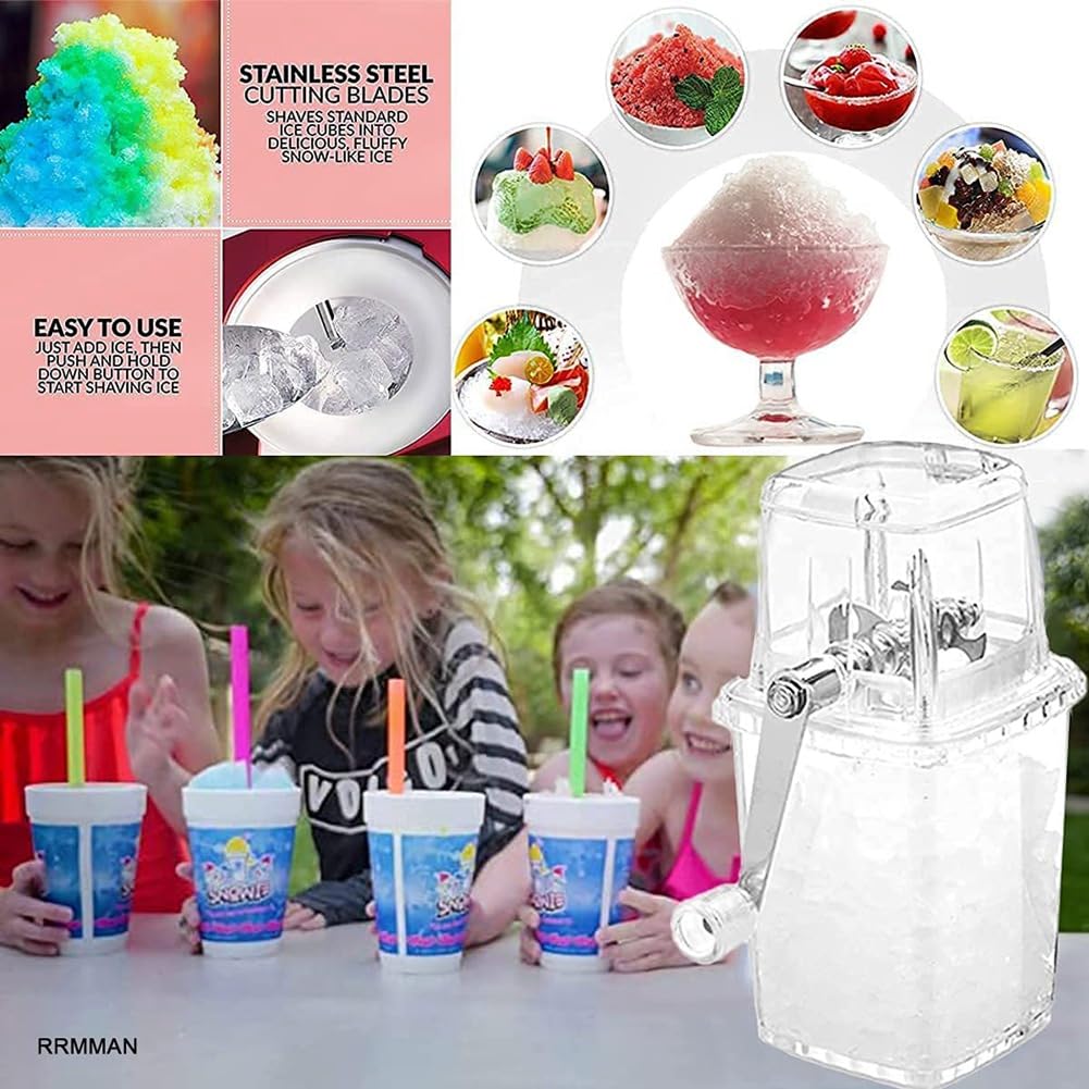 momend Trituradora de Hielo Trituradora de Hielo Giratoria Manual Cócteles Máquina de Granizado Máquina Trituradora de Hielo para Batidos Triturados en Cubitos de Hielo Hogar A