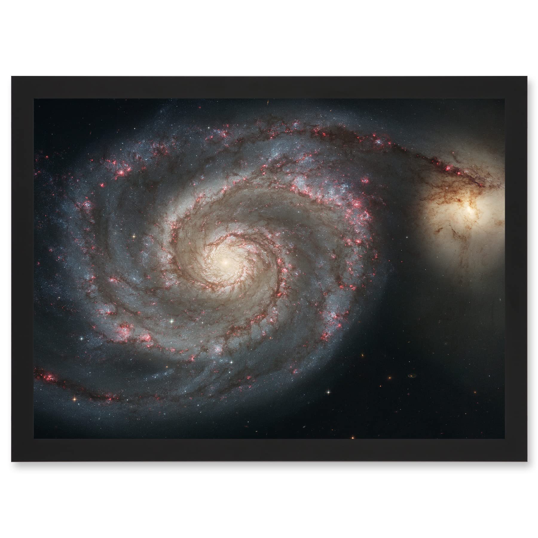 Artery8 Space Photo Hubble Whirlpool Galaxy M51 A4 Artwork Framed Wall Art Print