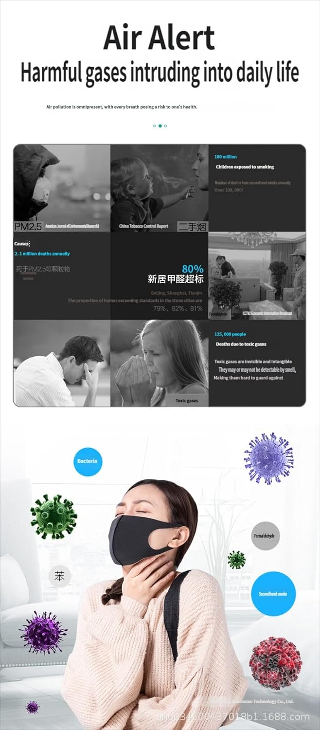 Portable Wearable Air Purifier Necklace, Negative Ion Generator 120 Million Ions/cm³, Rechargeable Personal Air Purifier with 30 Hour Battery (White)