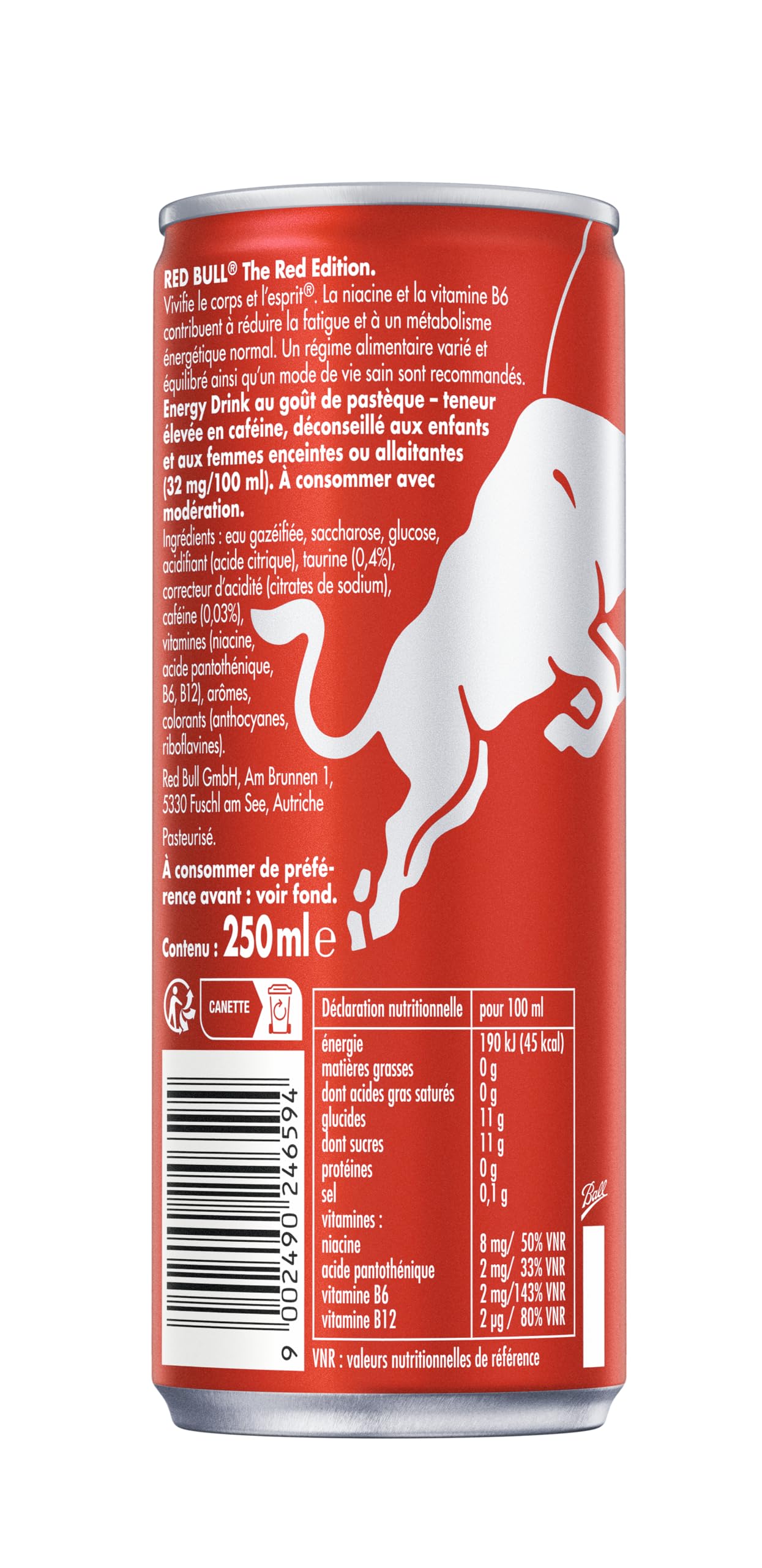 RED BULL Energiegetränk, Wassermelonen-Geschmack, 250 ml (24 Stück)