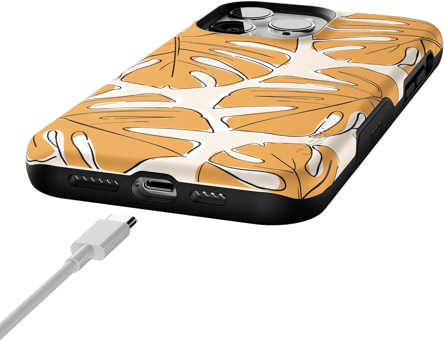Casely iPhone 14 Pro Max Case | Island Time | Tropical Leaves Floral | Bold Protective Design | Compatible with MagSafe