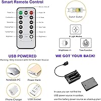 Vista 4 de Guirnalda de luces temáticas para caravanas con control remoto y temporizador, alimentación USB y funciona con pilas, luces de cámper