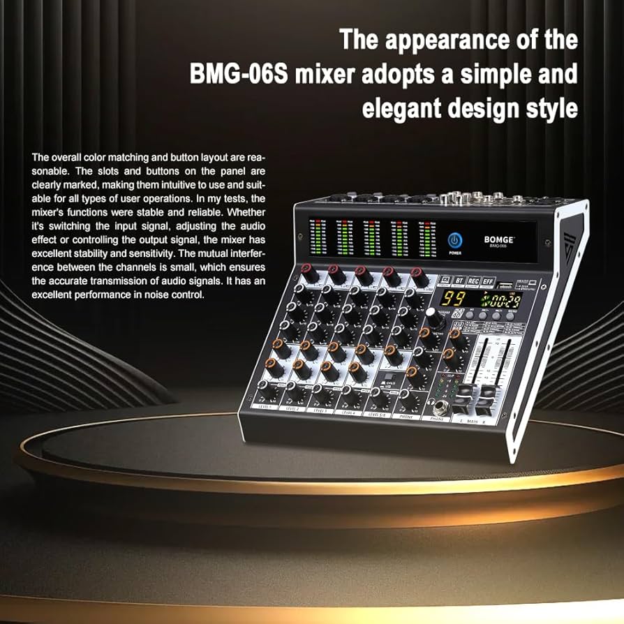新品　BOMGE プロミキサー 6チャンネルミキサーコンソール BMG−06S Amazon | BOMGEプロミキサー6チャンネルミキサーコンソール、99 DSP