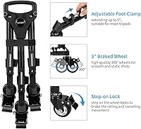 Vista 5 de Cayer TD03 - Trípode Dolly, rodante resistente con ruedas grandes de 3 pulgadas y funda de transporte, soporta hasta 66 libras, compatible