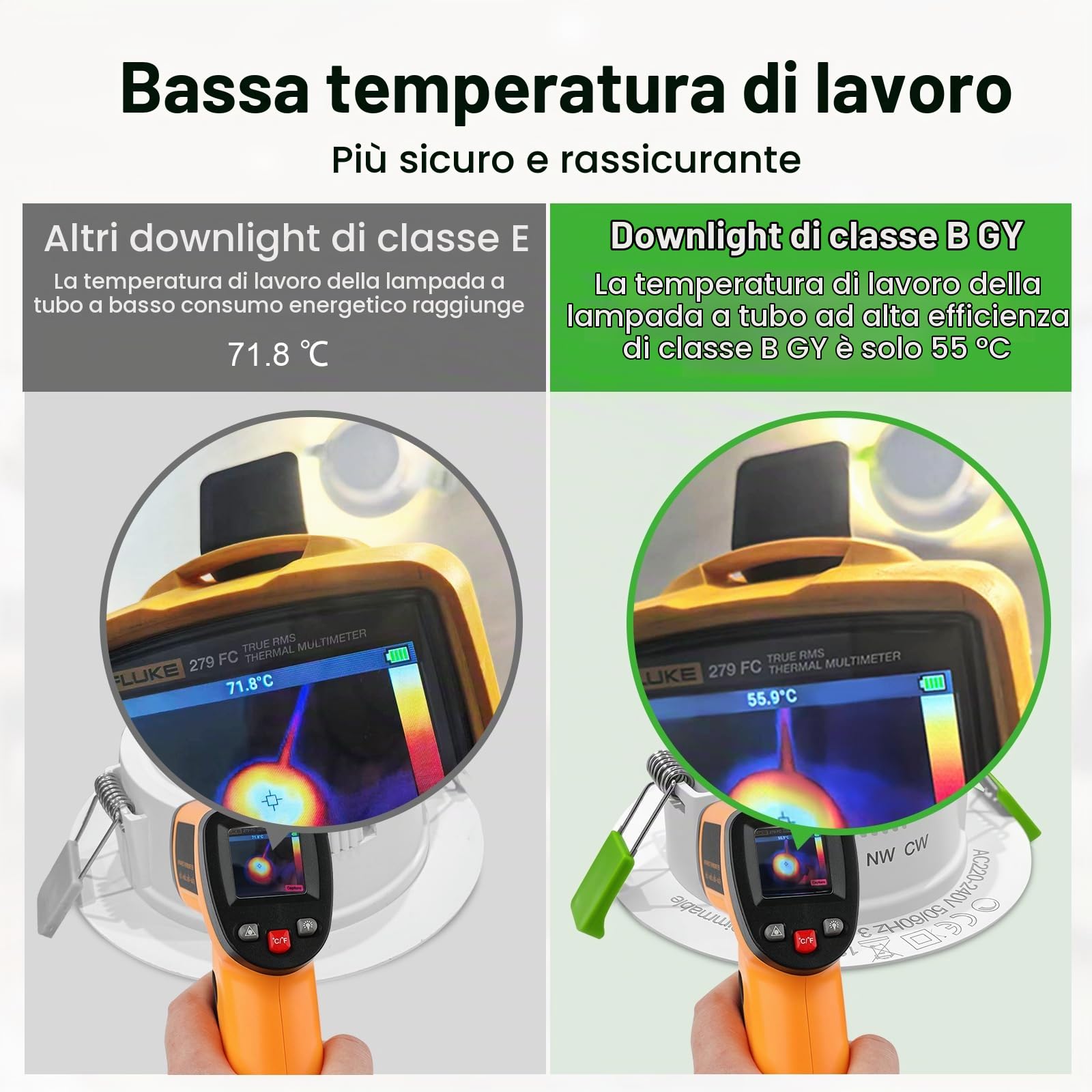 GY Set da 12 Classe B Faretti LED da Incasso per Cartongesso Dimmerabil, 4.5W 708LM Faretti LED Soffitto 3000K Caldo 4000K Neutro 6500K Freddo Regolabili, IP44 Luci da Incasso per Bagno, Φ80-95mm