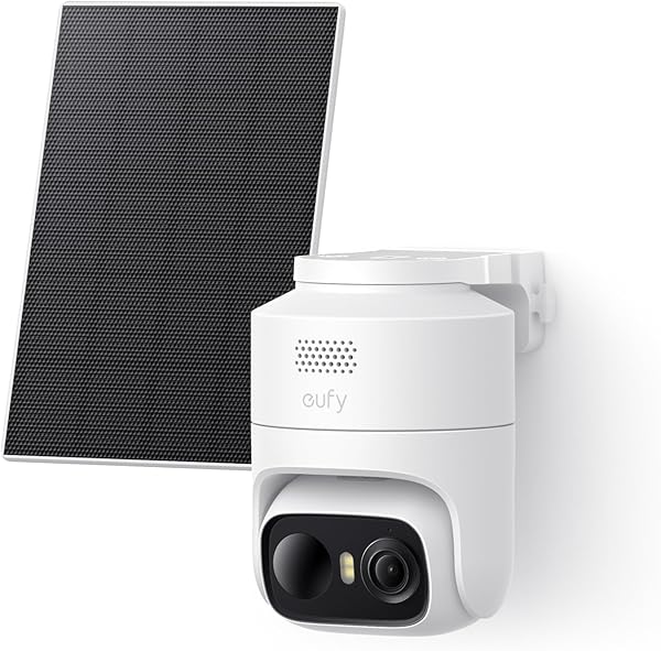 eufy Security eufyCam C37, kabellose 2K Outdoor-Überwachungskameras mit 360° KI-Tracking (Pan & Tilt), Solar, Gesichtserkennung, Farb-Nachtsicht, ohne ABO-Kosten