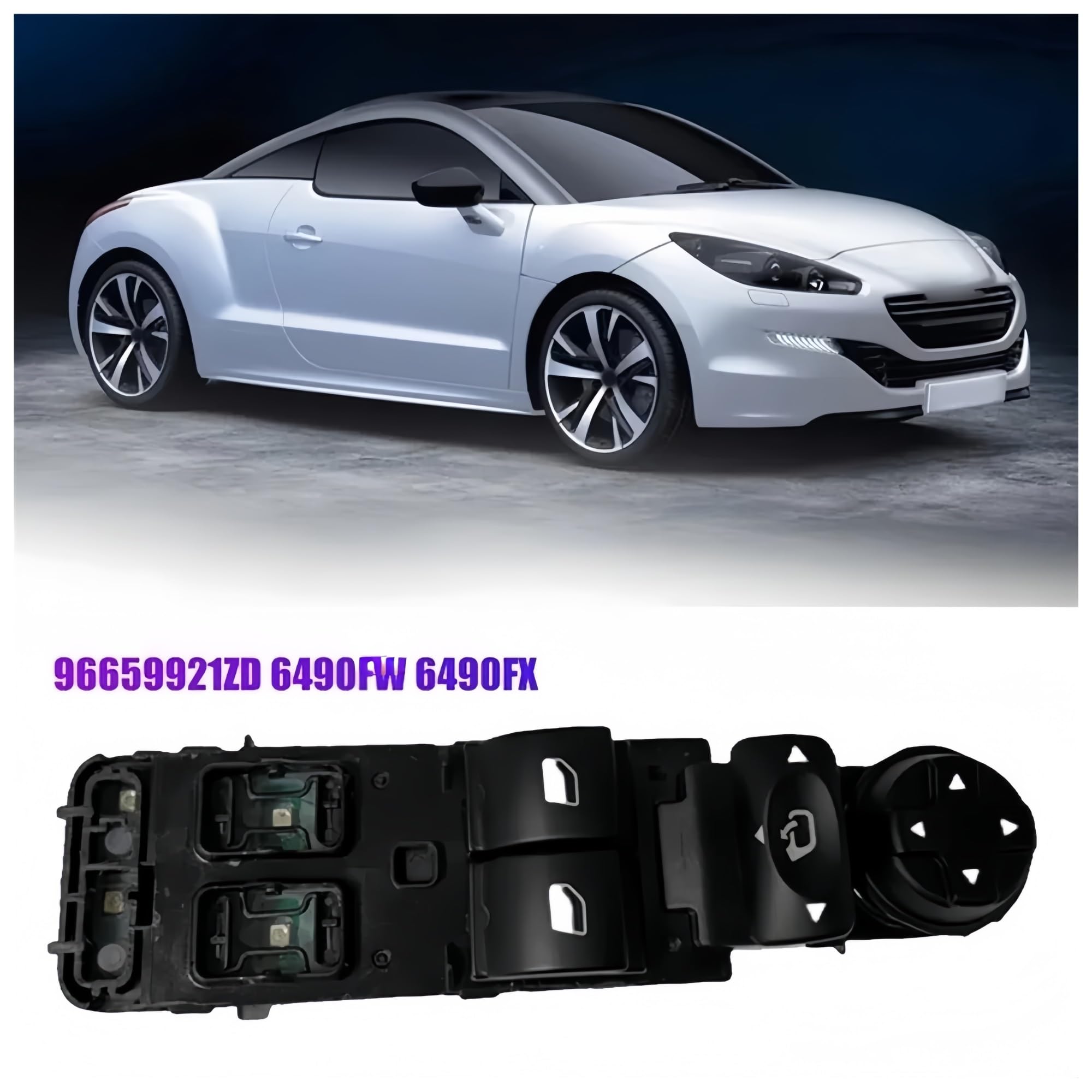 Coche para interruptor de Control ventana principal para RCZ 2010-2015 96659921ZD 6490FW 6490FX