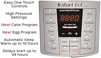 Instant Pot Lux 6 Qt 6-in-1 Muti-Use Programmable Pressure Cooker, Slow Cooker, Rice Cooker, Sauté, Steamer, and Warmer