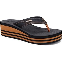 ONCAI Womens Platform Wedge Flip Flops Trendy Dressy Womans Summer Flatform Chunky Heel Sandals with Comfortable Walking Outdoor Rubber Soles US Size 5-11