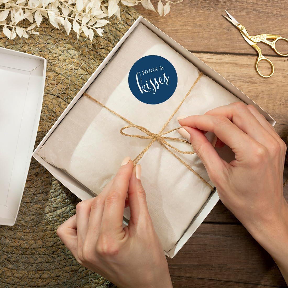 Andaz Press Personalized Wedding Chocolate Drop Label Stickers, Hugs and Kisses, Navy Blue, 216-Pack, for Engagement Bridal Shower Kisses Party Favors