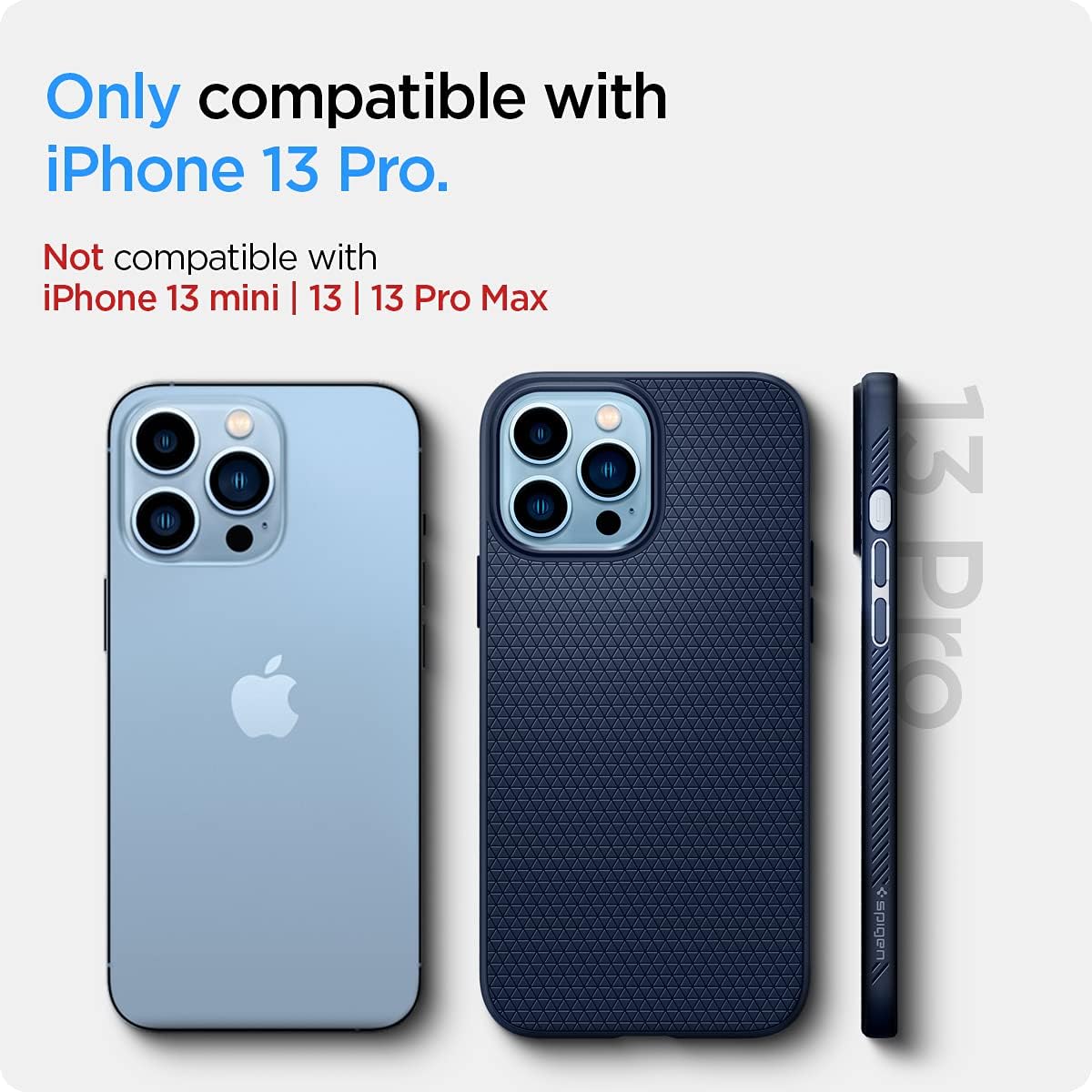Spigen Liquid Air Armor Designed for iPhone 13 Pro Case (2021) - Navy Blue