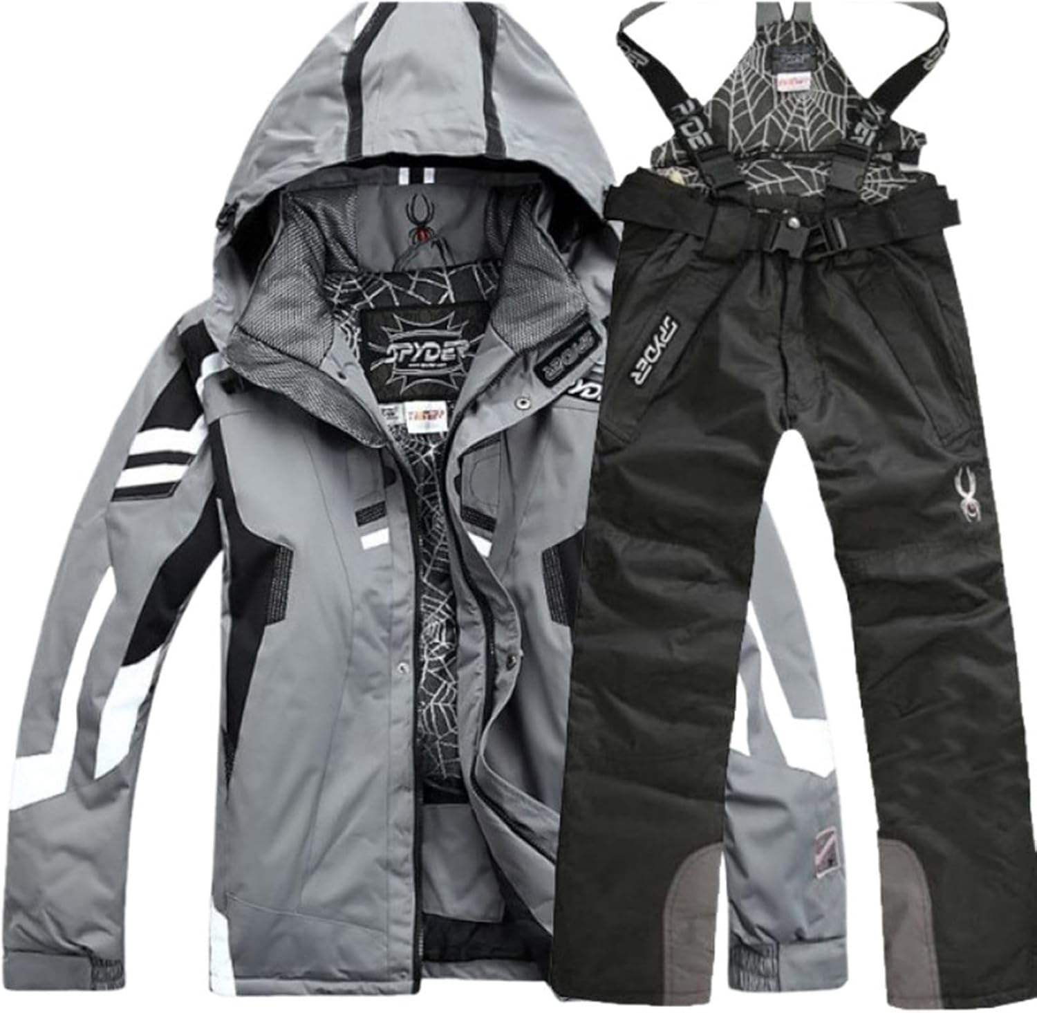 [Taopagii] スキーウェア メンズ 上下セット 大人 ボードウェア フード付き 発熱 サロペット スキー用ジャケット 冬用