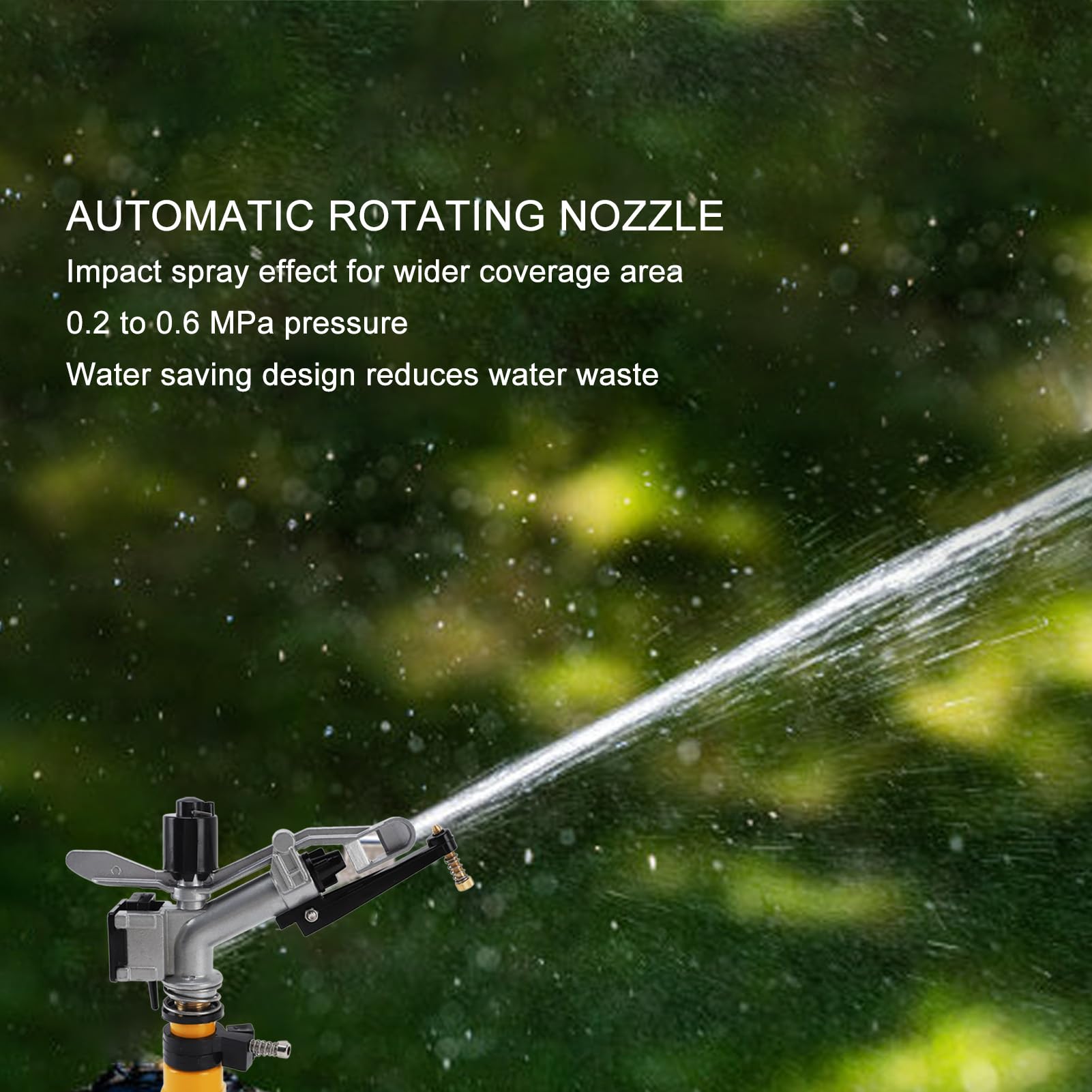 FNPT Testine per irrigazione per irrigazione Pistole per irrigazione a risparmio idrico Pistole per irrigazione rotanti automatiche a impatto per giardini, aiuole e frutteti