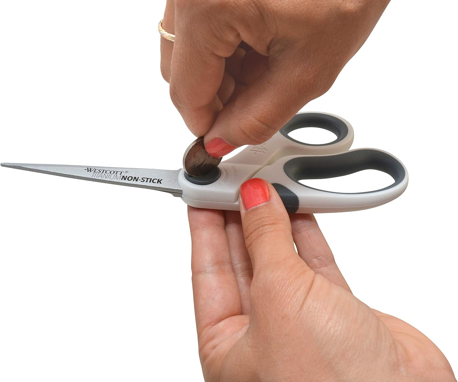 Westcott 8" Bent Titanium Bonded Non-Stick Craft Scissors with Adjustable Glide Feature (16374)