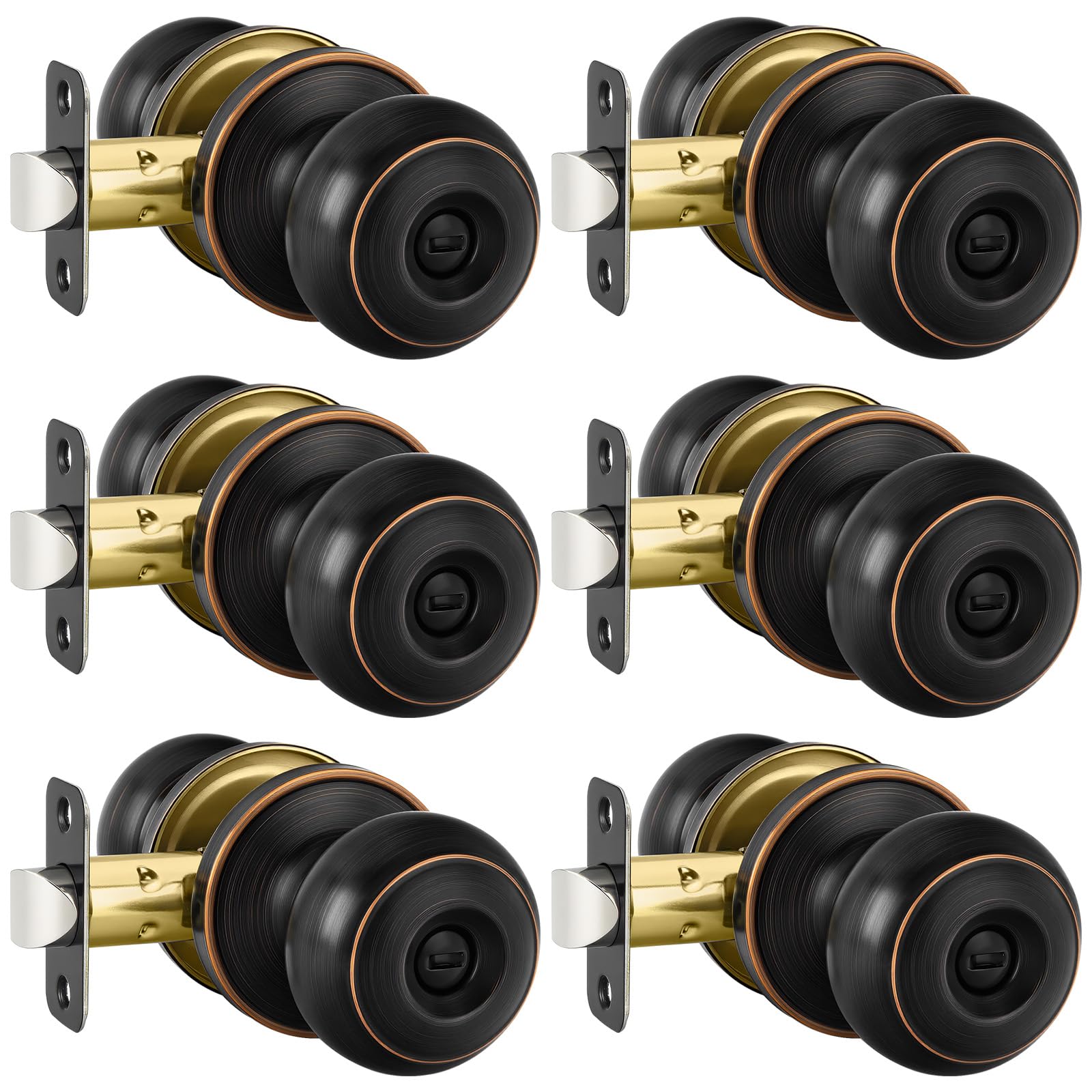 Haidms 6 Pack Oil Rubbed Bronze Door Knobs Interior