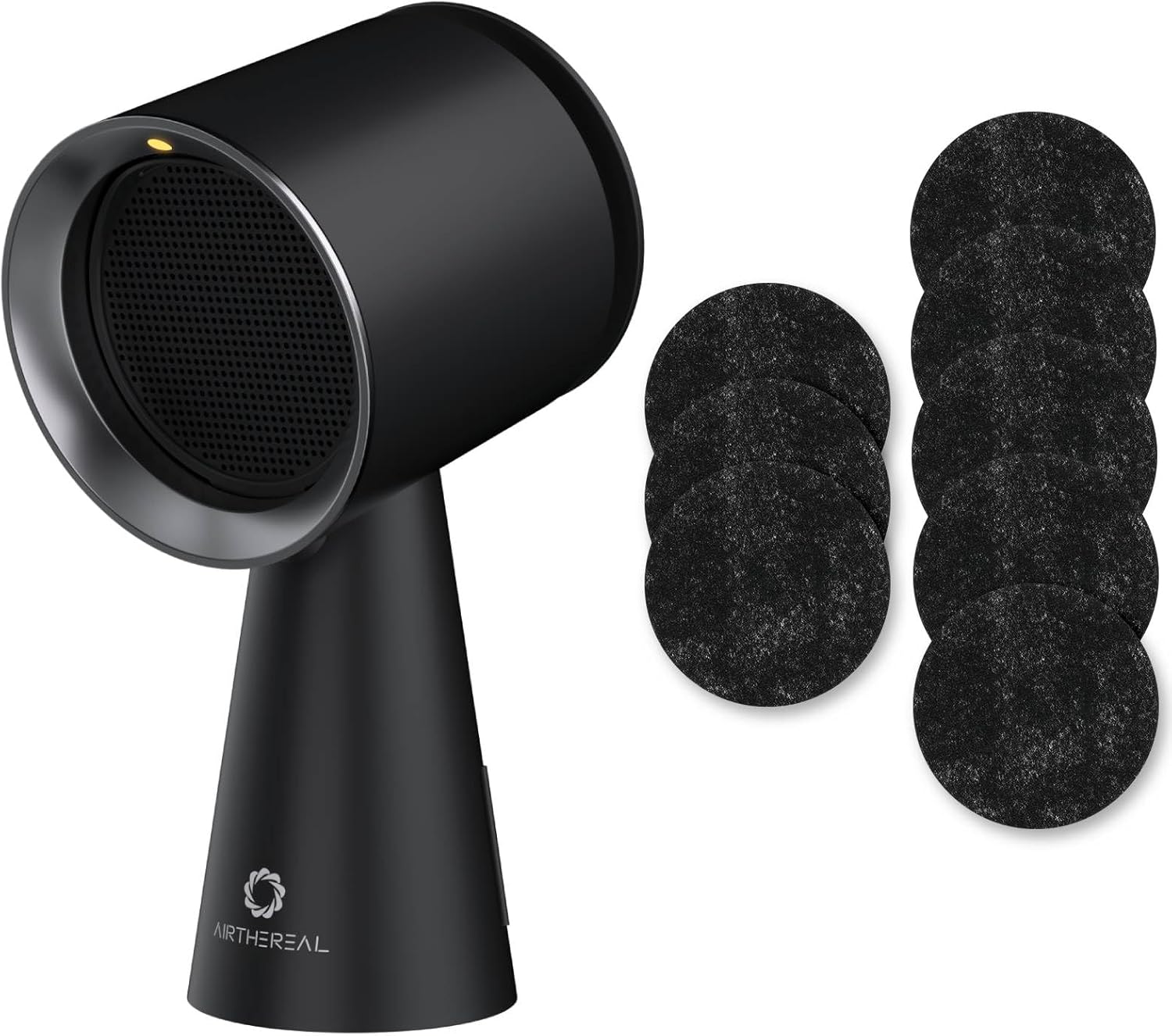 AIRTHEREAL Bundle | RH180B Battery Powered Desktop Range Hood and and 8 Carbon Filters, 3-Fan Speeds and Large Oil Collection Cup, Upgraded Portable Kitchen Exhaust Fan for Cooking