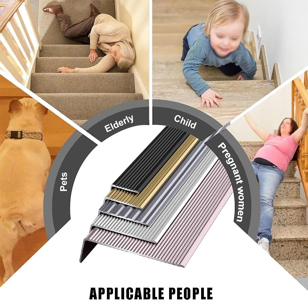 90cm Perfil De Borde De Escalera Aluminio Antideslizante Borde Escalonado