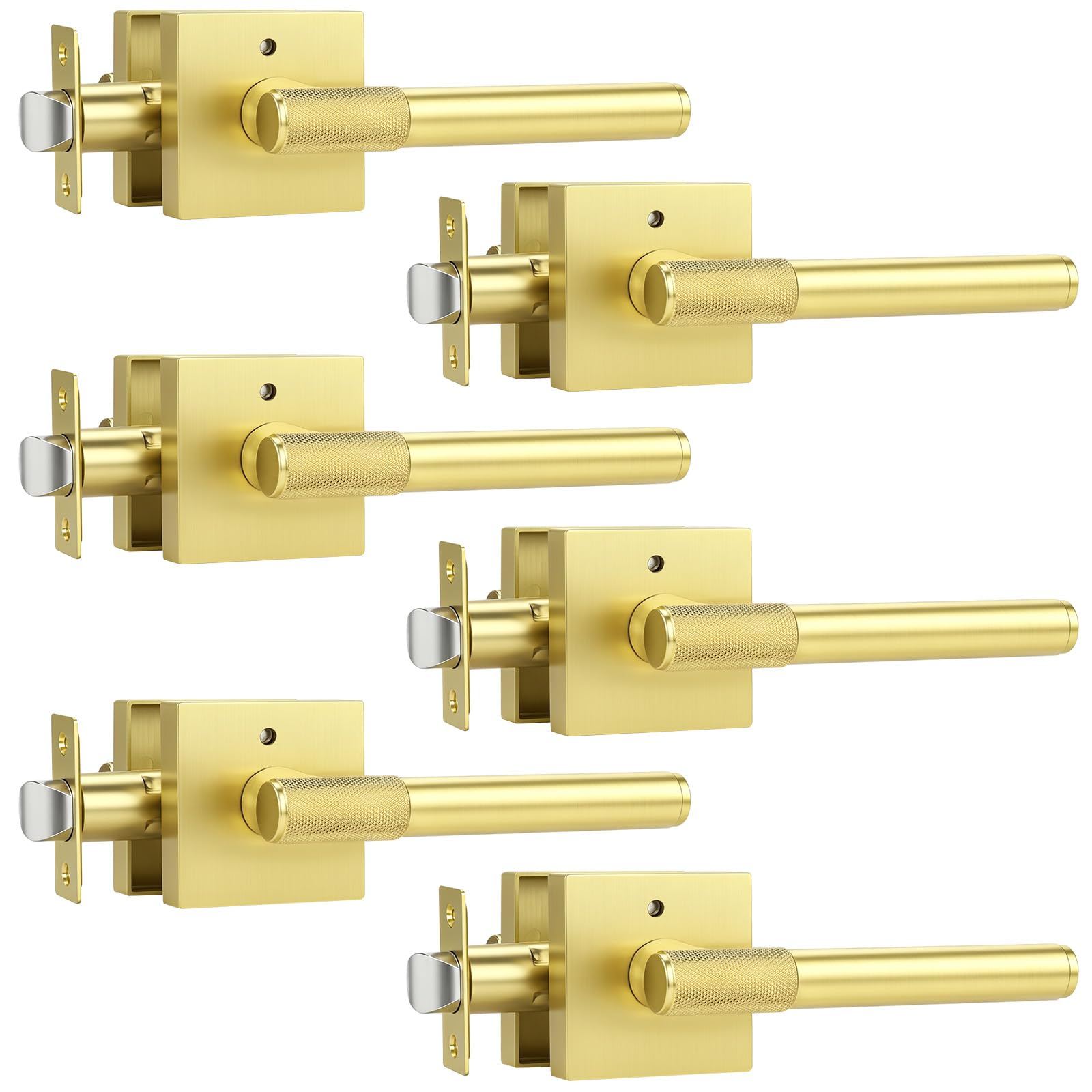 Golden Champagne Door Knobs - Modern Privacy Locks -18