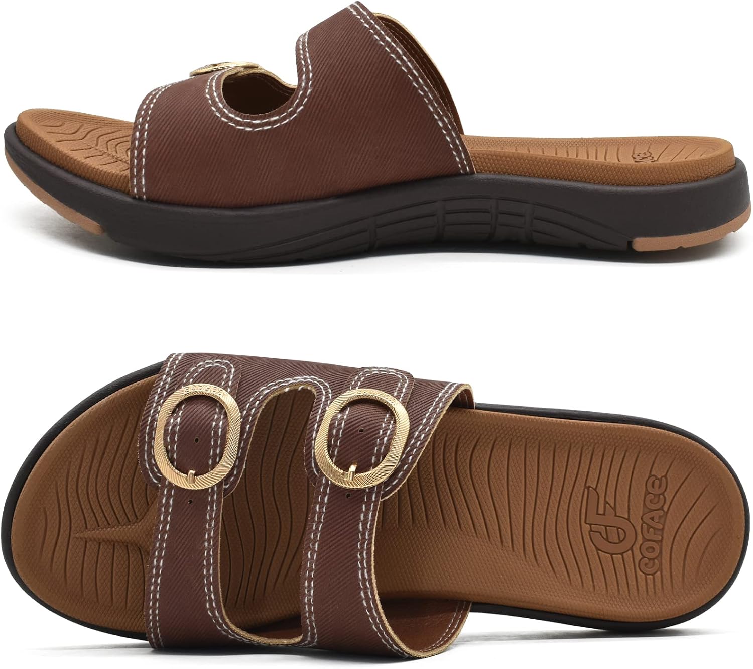 COFACE Womens Slides Arch Support Orthotic Slide Sandals for Women