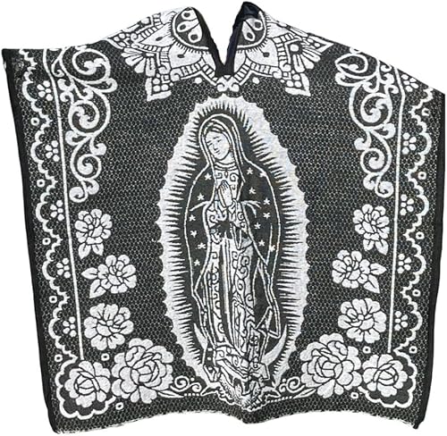 Miniatura 2 de Poncho mexicano Virgen de Guadalupe-San Judas - Poncho Sarape hecho a mano para adultos - Cobija Gaban - Manta