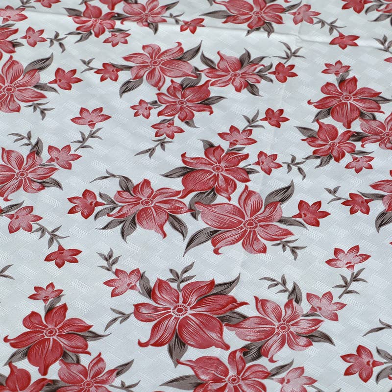 Image of Dakshya Industries Printed PVC Plastic Flowered 4 Seater Round Shape Table Cover (Size- 60 Inches Round)(Pack of 1)