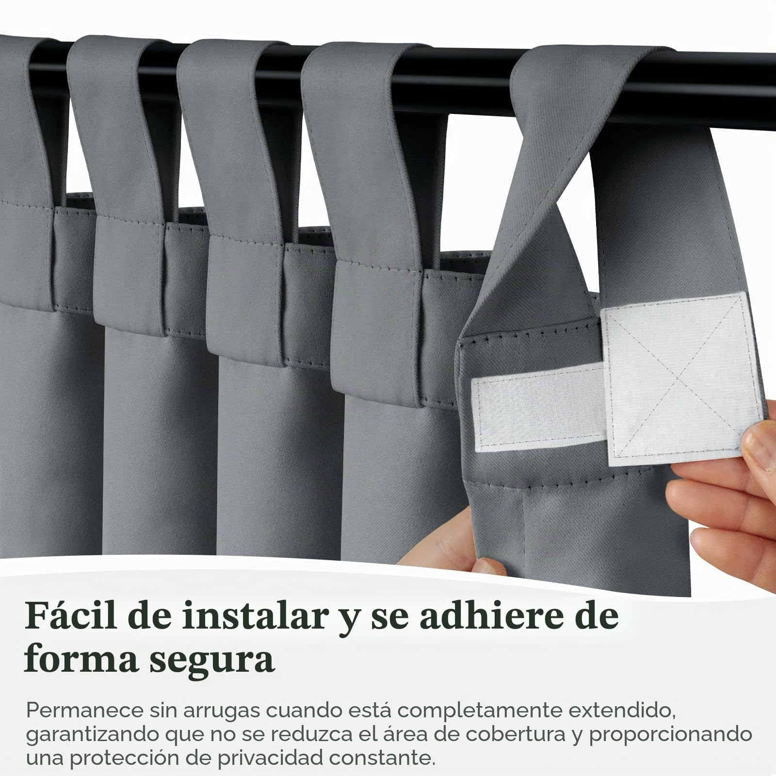 Cortina Porche Impermeable, Protección Solar UV, para Terraza Exterior, Pérgolas y Ventanas, 132x215cm (Gris x1 Pieza)