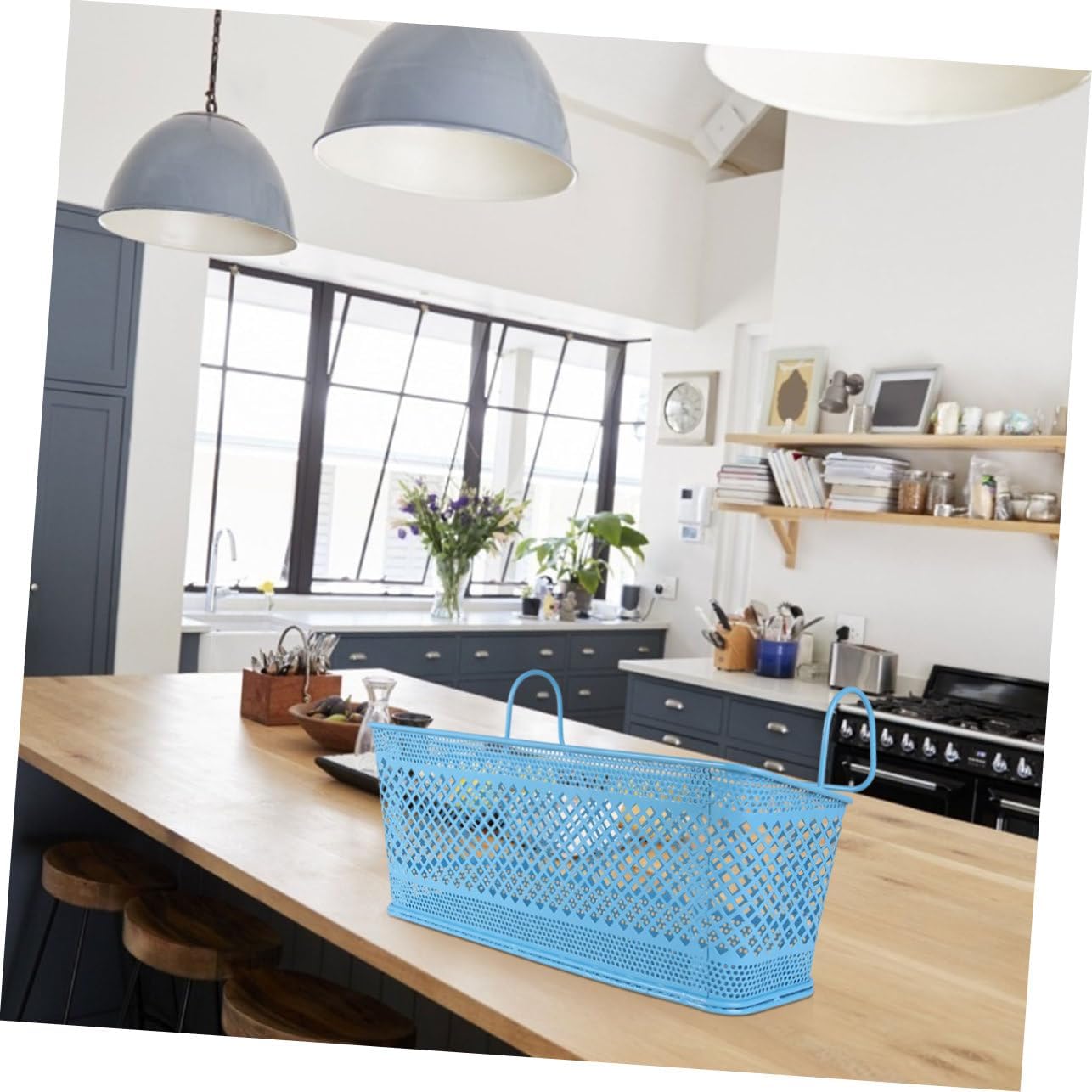 Cabilock Office Hanging Basket Large Large Storage Basket Fine Grid Iron Grid for Home Organization Random