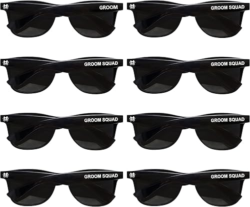 BachpartyGifts Gafas de sol para despedida de soltero, regalos de propuesta de padrinos de boda, juego de 8 piezas de decoraciones para despedida de