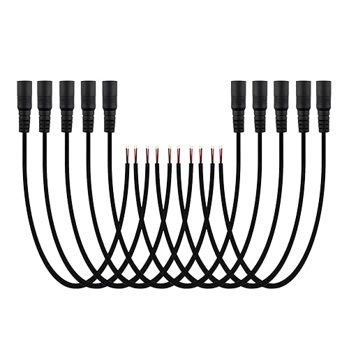 Miniatura 2 de SIM&NAT DC hembra de 0.217 in x 0.083 in, adaptador de enchufe de enchufe de coleta, cable hembra de alimentación de CC de 20 pulgadas para cámara