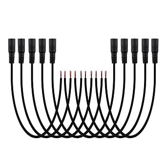SIM & أمبير ؛ NAT DC أنثى 5.5mmx2.1mm محول جاك الطاقة التوصيل كابل Pigtail ، 20 بوصة DC Pigtail أنثى جاك الأسلاك لكاميرا الأمن CCTV ، DVR ، HDVD ، LED Strip Light ، تطبيق الجهد المنخفض, عبوة 10